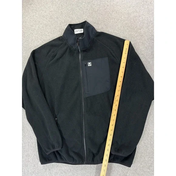 HUK Coastline Fleece Full Zip Jacket (Men's Large) Black - Picture 5 of 12